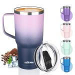 Insulated 20 oz Travel Mug with Handle and Straw