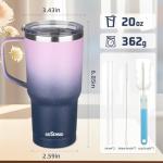 Insulated 20 oz Travel Mug with Handle and Straw