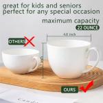 Extra Large White Bone China Mug Set of 2