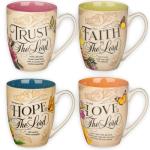 Floral Scripture Mug Set: Hope, Faith, Love