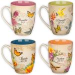Floral Scripture Mug Set: Hope, Faith, Love