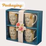 Floral Scripture Mug Set: Hope, Faith, Love