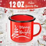 Festive Enamel Mugs - Christmas Coffee Cup Set