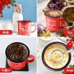 Festive Enamel Mugs - Christmas Coffee Cup Set