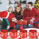 Festive Enamel Mugs - Christmas Coffee Cup Set