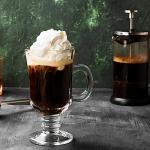 PARNOO Clear Glass Irish Coffee Mugs Set of 4