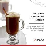 PARNOO Clear Glass Irish Coffee Mugs Set of 4