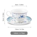 Blue Rose Tea Cup Set with Gold Trim