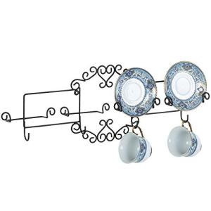 Vintage Black Metal Cup and Saucer Rack