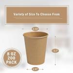 200 Pack Brown Disposable Paper Coffee Cups