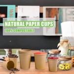 200 Pack Brown Disposable Paper Coffee Cups