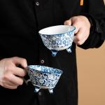 Surlama Vintage Blue Coffee Mugs Set of 2