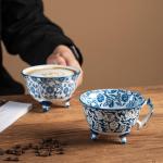 Surlama Vintage Blue Coffee Mugs Set of 2