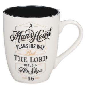 Inspirational Scripture Mug for Men with Gold Accents