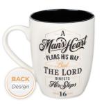 Inspirational Scripture Mug for Men with Gold Accents