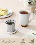 Ceramic Tea Mug with Lid and Infuser, 18 oz