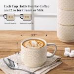 DOWAN 12oz Ceramic Coffee Mugs - Set of 4