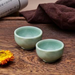 Blue Jade Tea Cup Set - Healing Crystal Bowls