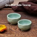 Blue Jade Tea Cup Set - Healing Crystal Bowls