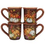 Autumn Leaves Ceramic Mug Set of 4