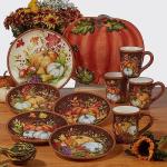 Autumn Leaves Ceramic Mug Set of 4