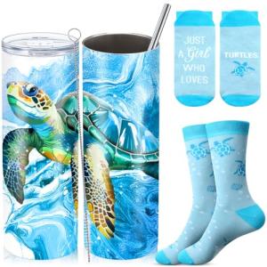 Sea Turtle Travel Mug and Sock Gift Set
