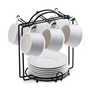 YHOSSEUN Espresso Cups Set with Saucers - 6 Pack