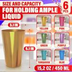 Colorful Retro Aluminum Cups - Set of 6