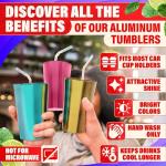 Colorful Retro Aluminum Cups - Set of 6