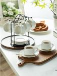 YHOSSEUN Espresso Cups Set with Saucers - 6 Pack