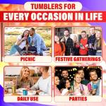 Colorful Retro Aluminum Cups - Set of 6