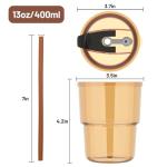 Reusable 13oz Tumbler with Straw and Lid (Amber 2 Pack)