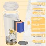 Insulated Cat-Themed Coffee Tumbler with Straw