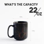 Extra Large Black Gold Marble Coffee Mug