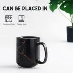 Extra Large Black Gold Marble Coffee Mug