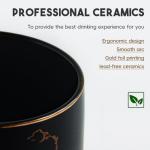 Extra Large Black Gold Marble Coffee Mug