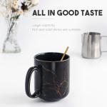Extra Large Black Gold Marble Coffee Mug