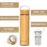 Bamboo Tea Infuser Bottle with Lid - 17 oz