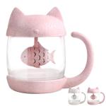 BigNoseDeer Cute Cat Tea Cup with Fish Infuser
