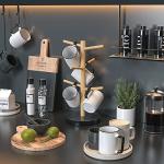 Bamboo Coffee Mug Holder with 6 Hooks