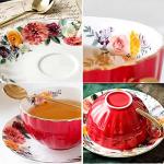 Floral Porcelain Tea Cup and Saucer Set