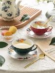 Floral Porcelain Tea Cup and Saucer Set
