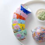 Chinese Ceramic Tea Cup Set with Floral Patterns