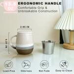 YumKubis Ceramic Tea Mug with Infuser, Pink