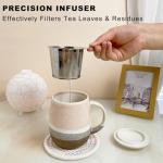 YumKubis Ceramic Tea Mug with Infuser, Pink