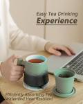 ZENS Ceramic Tea Mug with Infuser and Lid