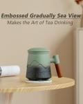 ZENS Ceramic Tea Mug with Infuser and Lid