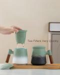ZENS Ceramic Tea Mug with Infuser and Lid