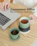 ZENS Ceramic Tea Mug with Infuser and Lid