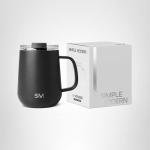 Simple Modern Travel Coffee Mug with Lid and Handle | Reusable Insulated Stainless Steel Coffee Tumbler Tea Cup | Gifts for Women Men Him Her | Voyager Collection | 12oz | Midnight Black